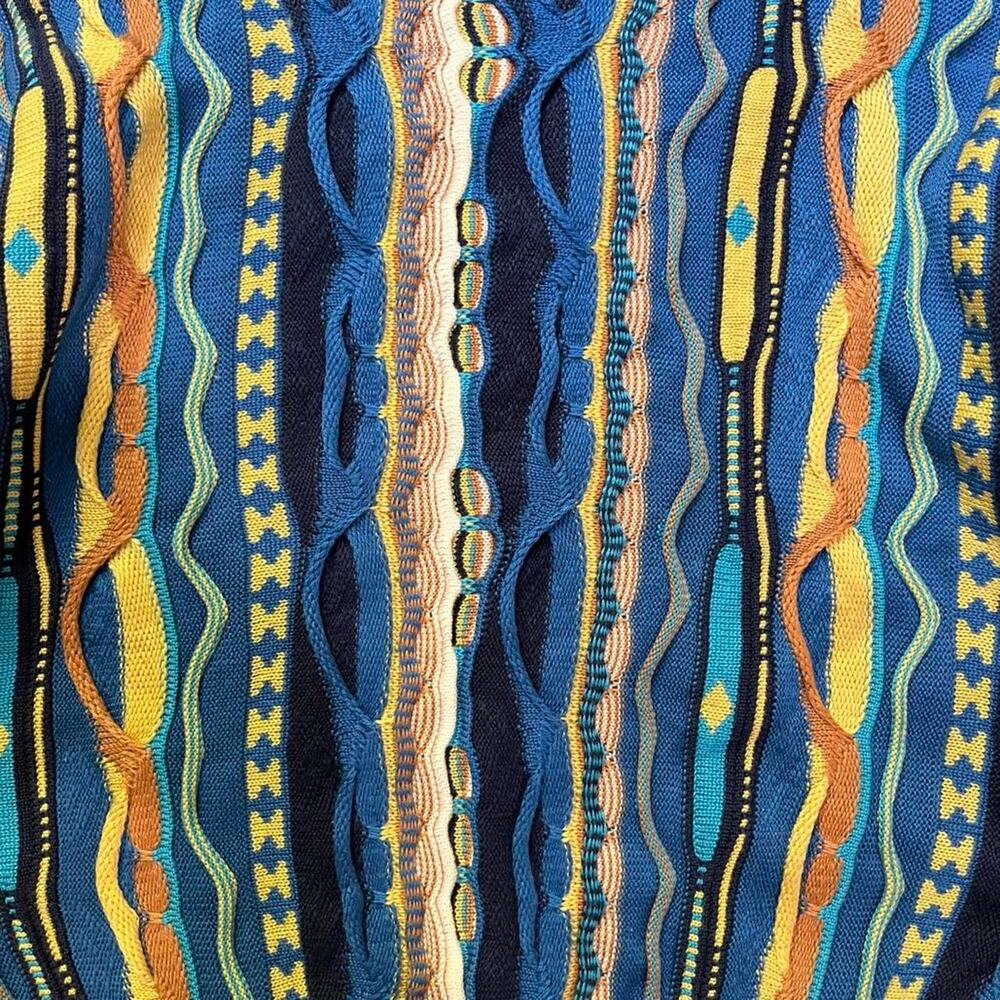 Chovert Coogi Style Sweater Blue Cotton Knit Jumper Large Cotton Quiet Luxury - Picture 4 of 7